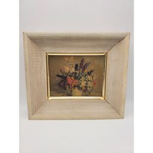 Vintage Carle John Blenner "Phlox and Larkspur" Framed Print 1940s Mid-Century